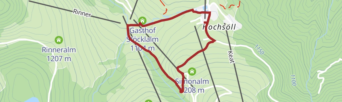 Route map: Marktplatz Wanderung zur Stöcklalm